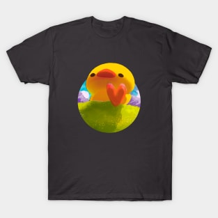 Giant Kaiju Ducky Stampeding through a Meadow T-Shirt